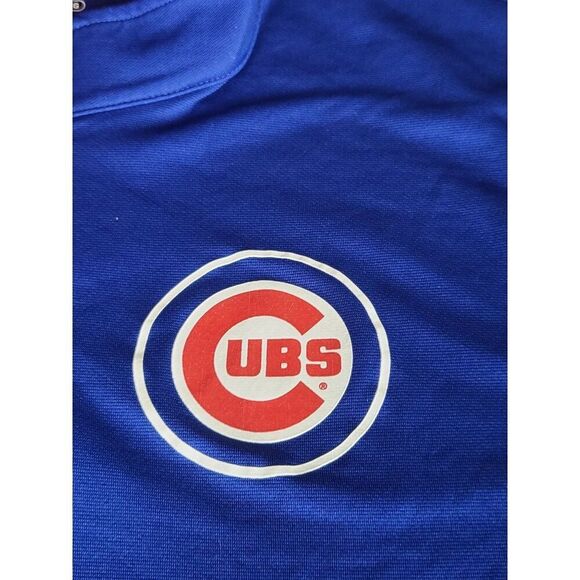 Chicago Cubs Majestic Pullover Shirt Men Sz XXL Coolbase Blue Red Sportswear - Picture 8 of 9